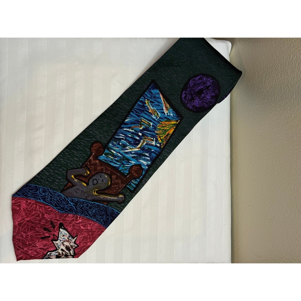 The Beatles Good Morning Good Morning Silk Tie Manhattan Menswear Group Green 4"